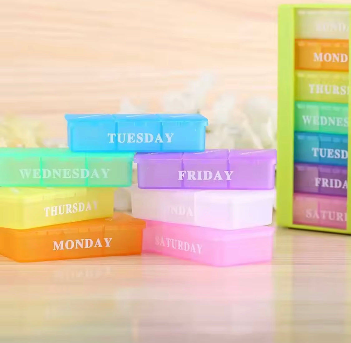 Portable 21 Grids Pills Box Holder, 7 Days Rainbow Color Tablet Pill Case, Medicine Storage Organizer Portable 21 Grids Pills Box Holder, 7 Days Rainbow Color Tablet Pill Case, Medicine Storage Organizer
